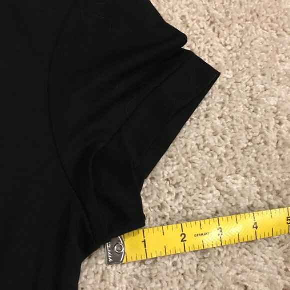 Cupio Black Viscose Button Up Short Sleeve Tee Blouse Soft Knit M EUC - Picture 13 of 14